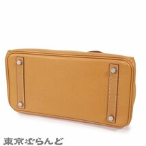 101697567 エルメス HERMES バーキン 30 □J刻印 ナチュラル シルバー金具 ヴァッシュリエジェ ハンドバッグ レディース_画像3