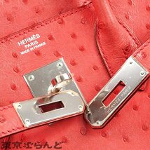 101695920 エルメス HERMES バーキン 30 □N刻印 ブーゲンビリア シルバー金具 オーストリッチ ハンドバッグ レディース_画像7