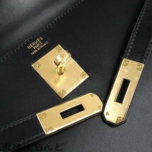 101688655 エルメス HERMES ケリー 32 外縫 □F刻印 ブラック ゴールド金具 ボックス 2way ショルダーバッグ ハンドバッグ レディース_画像7