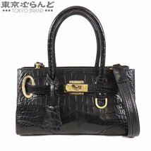 101685875 レザージュエルズ LEATHER JEWELS 2way ショルダーバッグ ブラック クロコダイル ハンドバッグ レディース_画像1