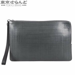 014000862 ロエベ LOEWE セカンドバッグ グレー レザー アナグラム クラッチバッグ メンズ