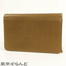 101689064 シャネル CHANEL チェーンウォレット ブロンズ シルバー金具 キャビアスキン ココマーク ポシェット 長財布 レディース_画像2