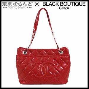 101699421 シャネル CHANEL マトラッセ チェーントートバッグ レッド シルバー金具 キャビアスキン ココマーク 17番台 レディース