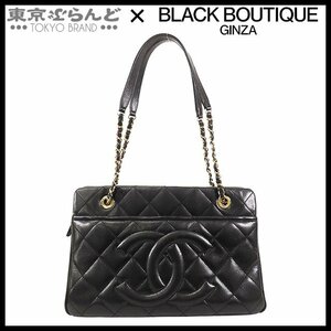 101696341 シャネル CHANEL マトラッセ チェーントートバッグ ブラック 黒 ゴールド金具 キャビアスキン 18番台 トートバッグ レディース