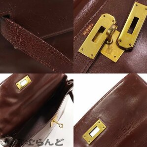 101717341 エルメス HERMES ケリー 28 〇I刻印 ルージュアッシュ ゴールド金具 ボックスカーフ 内縫 ハンドバッグ レディース ヴィンテージの画像8