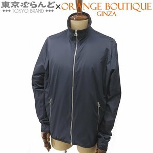 101719493 エルメス HERMES ブルゾン ネイビーxブラック ナイロン ポリウレタン フロントジップ アウター XXL メンズ