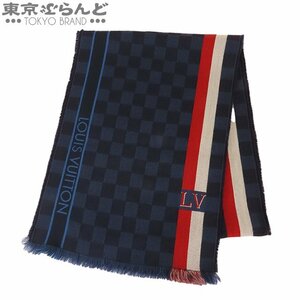 101711505 ルイヴィトン LOUIS VUITTON エシャルプ・メサジェ マフラー M70338 ネイビー ウール ロゴ マフラー メンズ