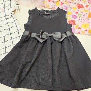 95cmワンピース3着 &100cm 甚平さん  ベビー服まとめ売り 女の子 ４着  の画像2