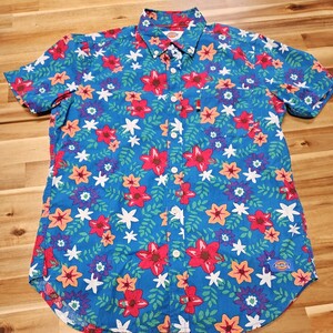 ディッキーズ　アロハシャツ風柄がかわいいシャツトップス　レディースL　綿100