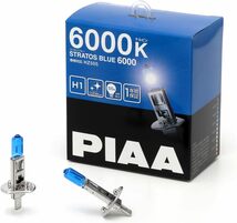 6000K H1 PIAA(ピア) ヘッドランプ/フォグランプ用 ハロゲンバルブ H1 6000K ストラスブルー 車検対応 2個_画像1