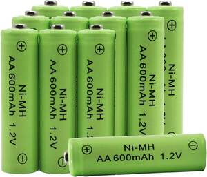 単3電池 充電式 AA 600mAh1.2V ニッケル水素電池 の実容量低自己放電 ソーラーランプ単三電池 家庭用充電式電池時計カ