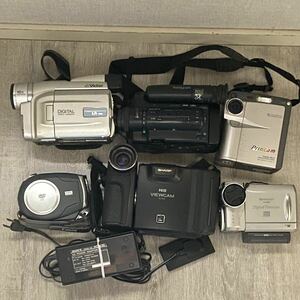 【まとめ売り】ビデオカメラ8点セット★Hi8 VIEWCAM VL-HL3/Canon ivls DC22/Princam finepixPR21/ miniDV VL-MG10/GR-DVF1 MiniDV@KO