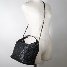 CHANEL シャネル ホーボー ミディアムサイズ ショルダーバッグ ラムスキン 黒 レディース【W121324443】中古_画像9