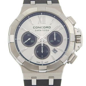 Concord コンコルド サラトガ Saratoga Chrono Gent 0320452 腕時計 SS×ラバー 自動巻き クロノグラフ メンズ【T112324360】中古