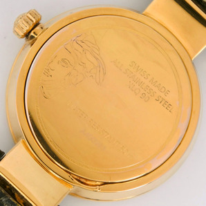 VERSACE ヴェルサーチ メデューサ 3Pダイヤ XLQ90 腕時計 SS×レザー ゴールド クオーツ メンズ ホワイトシェル文字盤【H211423799】中古の画像8