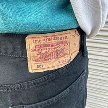 00s Levi's 501 ブラックデニム 501-0165ヴィンテージ ユーロ 後染め 90s リーバイス501 505 Black Denim W34 L34 ジーパン 黒 84cm_画像8