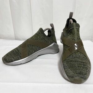 和246★ PUMA THE TRAINER HI BY FENTY プーマ フェンティ スリッポン スニーカー シューズ 22.5 レディース カーキ