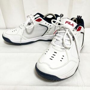 和253★① FILA フィラ カジュアル スニーカー シューズ 24 レディース ホワイト ネイビー