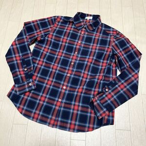 和263★ MACKINTOSH PHILOSOPHY マッキントッシュフィロソフィー ボタンシャツ 36 長袖 ネイビー レッド レディース