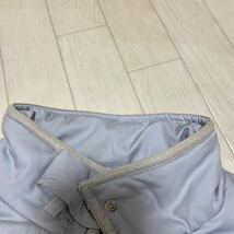 和245★ MICHIKO LONDON JEANS ミチコロンドン ジーンズ ジップアップ コート セミロングコート 裏地ストライプ M ライトブルー レディース_画像3