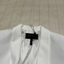 和260★① BCBG MAXAZRIA マックスアズリア ショールカラージャケット ホック XS レディース ホワイト オフホワイト 切り替え_画像5