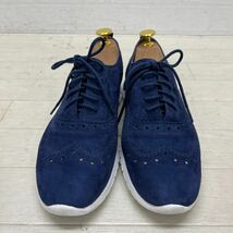 和270★① COLE HAAN ZEROGRAND コールハーン スエードレザー スニーカー シューズ 6.5 B ネイビー レディース_画像6