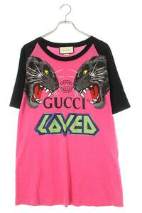 グッチ GUCCI 19SS 549099 XJAI1 サイズ:S LOVEDタイガープリントTシャツ 中古 BS99