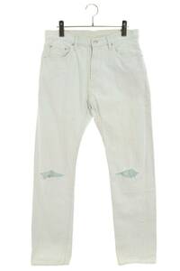 ネオンサイン NEON SIGN N1581d Albinism destroy denim pants サイズ:46 アルビニズムデストロイデニムパンツ 中古 BS99