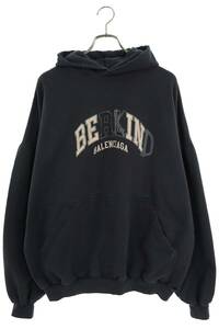 バレンシアガ BALENCIAGA ROUND HOODIE 761458 TPVD6 サイズ:2 ラウンドロゴパーカー 中古 FK04