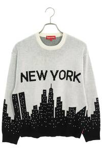 シュプリーム SUPREME 20SS New York Sweater サイズ:S ニューヨークジャガードクルーネックニット 中古 BS99