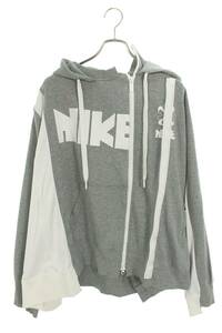 ナイキ NIKE Double Zip Hoodie CD6303-063 サイズ:2XL ダブルジップ 素材切替パーカー 中古 BS99