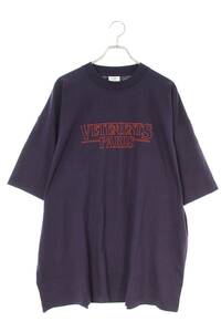ヴェトモン VETEMENTS 23AW UE54TR330U PURPLE サイズ:S PARISロゴプリントTシャツ 新古品 SB01