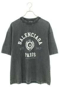 バレンシアガ BALENCIAGA 612966 TMV98 サイズ:S カレッジロゴウォッシュドTシャツ 中古 OM10