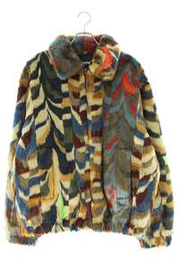 シュプリーム SUPREME 22AW Multicolor Faux Fur Bomber Jacket サイズ:XL マルチカラーフェイクファーボンバーブルゾン 中古 BS55