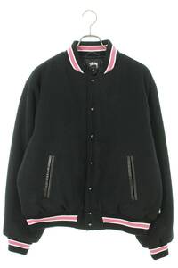 ステューシー STUSSY 22AW S TALK MELTON VARSITY JACKET サイズ:M バック刺繍スタジャンブルゾン 中古 FK04