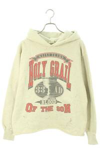 セントマイケル SAINT MICHAEL デニムティアーズ 22AW SM-A22-0000-052 サイズ:L HOLY GRAIL プリントヴィンテージ加工パーカー 中古 OM10