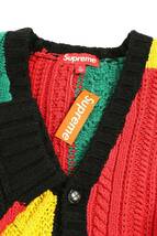 シュプリーム SUPREME 23AW Patchwork Cable Knit Cardigan サイズ:XL パッチワークケーブルニットカーディガン 中古 BS55_画像3