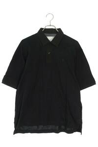 サカイ Sacai 21SS 21-02517M Cotton Jersey Polo Shir サイズ:2 ダメージ加工ロゴ刺繍半袖ポロシャツ 中古 BS99