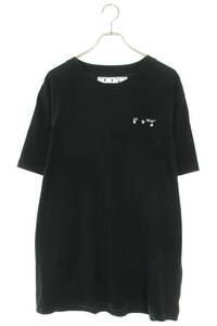 オフホワイト OFF-WHITE 20SS OMAA027E20JER001 サイズ:XL ロゴ刺繍Tシャツ 中古 FK04