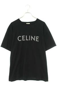 セリーヌバイエディスリマン CELINE by Hedi Slimane 21AW 2X800501F サイズ:L チェッカーロゴスタッズTシャツ 中古 SS13