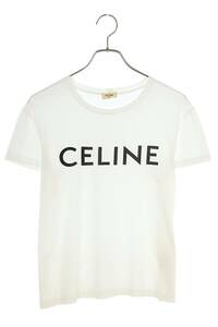 セリーヌバイエディスリマン CELINE by Hedi Slimane X237370E サイズ:L フレンチスリーブフロントロゴプリントTシャツ 中古 SB01