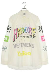 ヴェトモン VETEMENTS 20SS SS20SH281 サイズ:S ロゴペイントオーバーサイズ長袖シャツ 中古 SB01