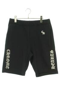 クロムハーツ Chrome Hearts SLOW RIDE サイズ:S ロゴ刺繍スウェットハーフパンツ 中古 SS07