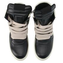 リックオウエンス Rick Owens GEOBASKET RU02B2894 LPOW1 サイズ:44 ジオバスケットジャンボレースレザーハイカットスニーカー 中古 SB01_画像4