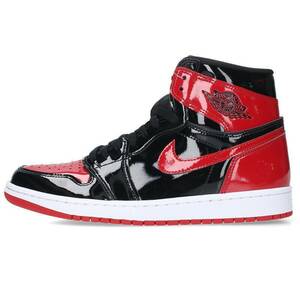 ナイキ NIKE AIR JORDAN 1 RETRO HIGH OG PATENT BRED 555088-063 27.5cm エアジョーダン1レトロハイオージースニーカー 中古 BS99