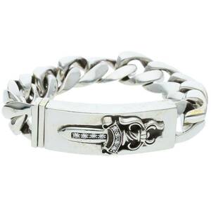 Chrome Hearts Chrome Hearts Id Dagger P/D/Dagger ID Размер: 11link Pave Diamond/Серебряный браслет Используется SS07