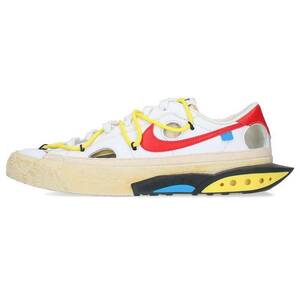 ナイキ オフホワイト NIKE OFF-WHITE BLAZER LOW'77/OW WHITE/UNIVERSITY RED DH7863-100 26.5cm ブレーザーロウ77スニーカー 中古 BS99