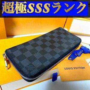 974【超極ＳＳＳランク】★最新★ルイヴィトン★ジップ 長財布 ヴェルティカル ダミエ グラフィット★正規品★