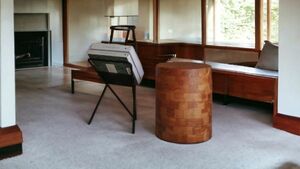 Mosaic Teak Wood Round stool / #conran #Asplund 展示品 天然木 無垢 北欧 モデルルーム スカンジナビア デンマーク チーク スツール