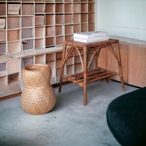 Vintage rattan SideTable 1950_60s / #山川ラタン 剣持勇 岡本太郎 天然木 籐 サイドテーブル ラタン ヴィンテージ ジャパニーズモダンの画像3